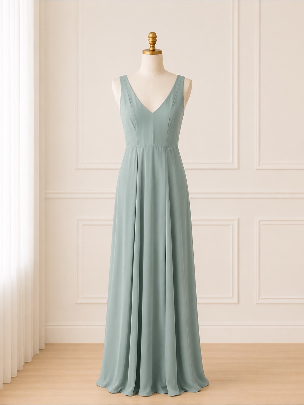 Show Me Your Mumu Jenn Maxi Dress Sage Green Chiffon Backless Sz M NWT
